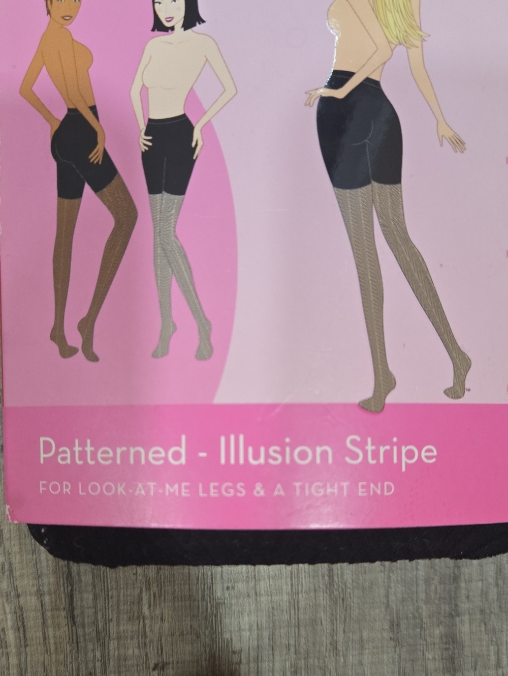 SPANX Black Patterned Illusion-Stripe Tight-End Tights - Picture 5 of 5